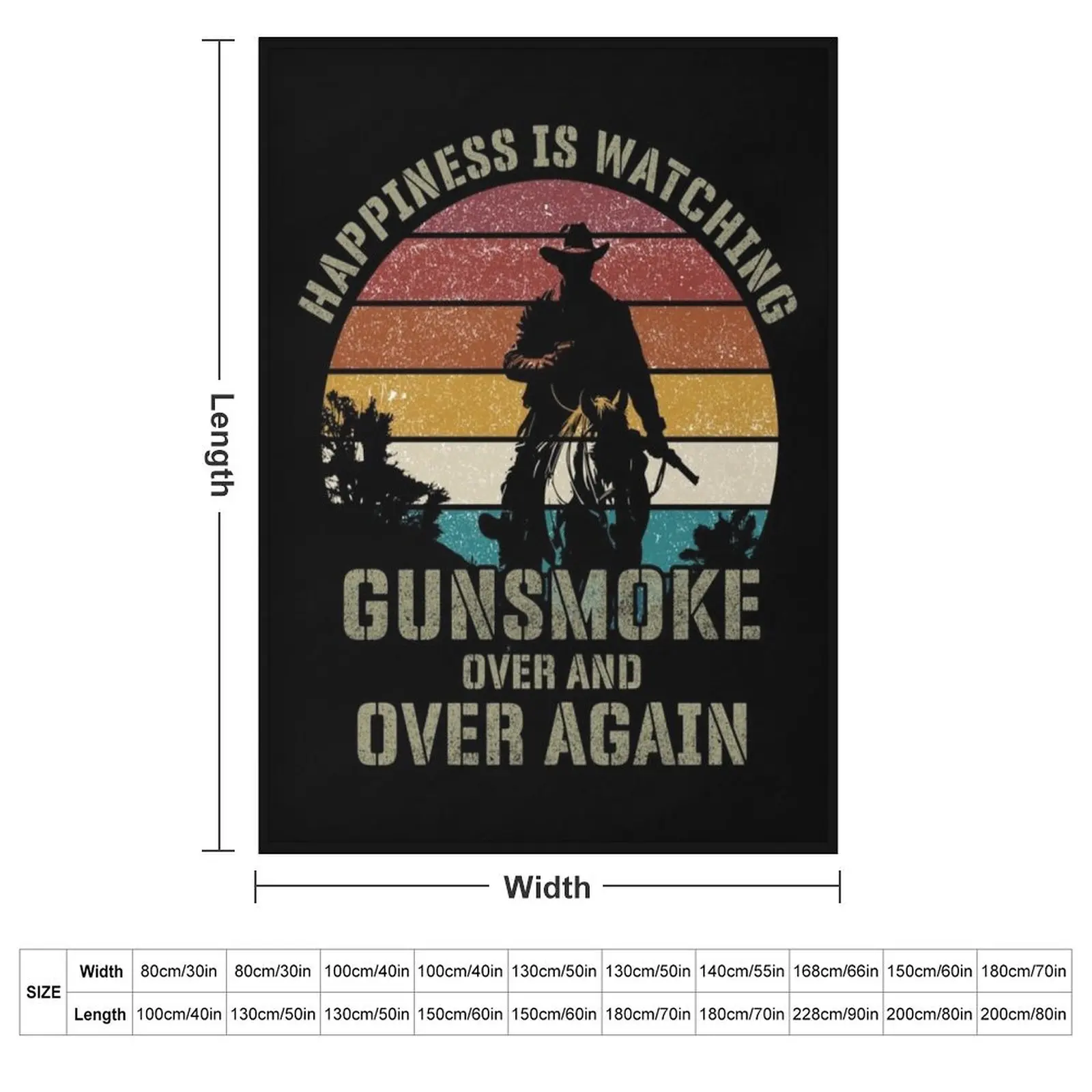 Happiness Is Watching Gunsmoke Over And Over Again Throw Blanket Vintage Sofas Hairy For Baby Bed Decorative Sofas Blankets