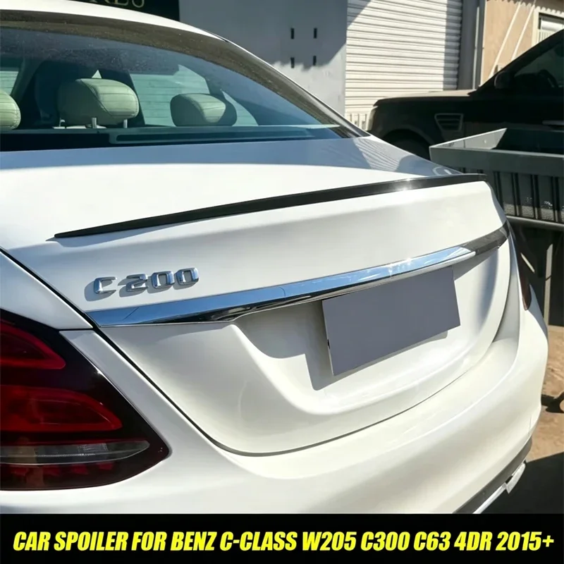 For Mercedes Benz Accessories C-Class W205 AMG 2015+ C43 C63 C200 C250 C300 C400 Car Rear Trunk Spoiler Lip Trim Soft Plastic