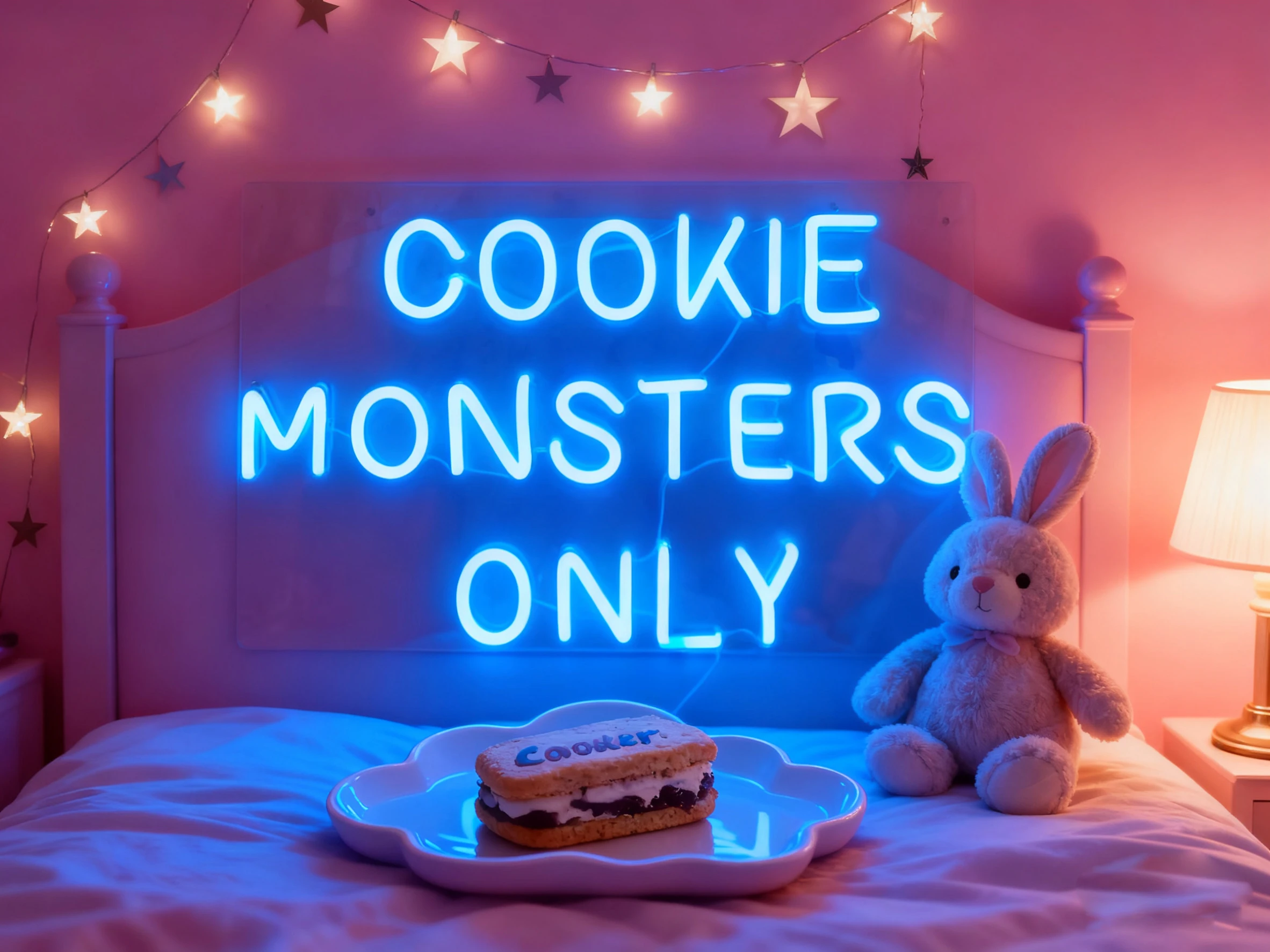 블루 쿠키 몬스터 전용 맞춤형 네온 사인 - 비즈니스, 바, 커피숍을 위한 LED 조명 벽 장식 |   독특한 로고/아트 디스플레이