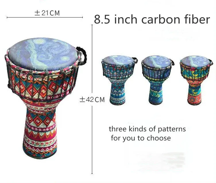 

Carbon Fiber 8.5 Inch African Drum Hand Drum Percussion Instrument for Music Players and Beginners