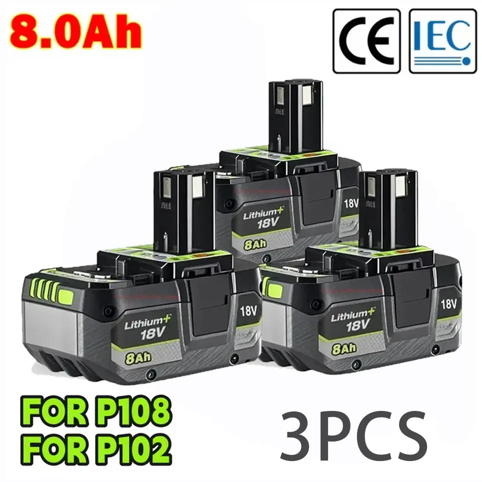 Voor RYOBI 18V ONE+hoogwaardige lithiumbatterij met lage zelfontlading, geschikt voor alle gereedschappen P104 P107 P108 RB18L50 RB18L20