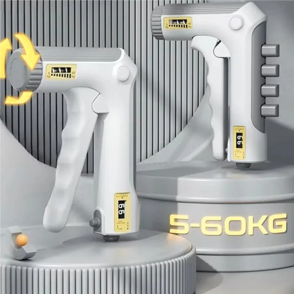 

Электрический тренажер для силы сцепления, тренажер для захвата, усилитель для рук, счетный регулируемый тренажер для силы предплечья 5–60 кг для женщин