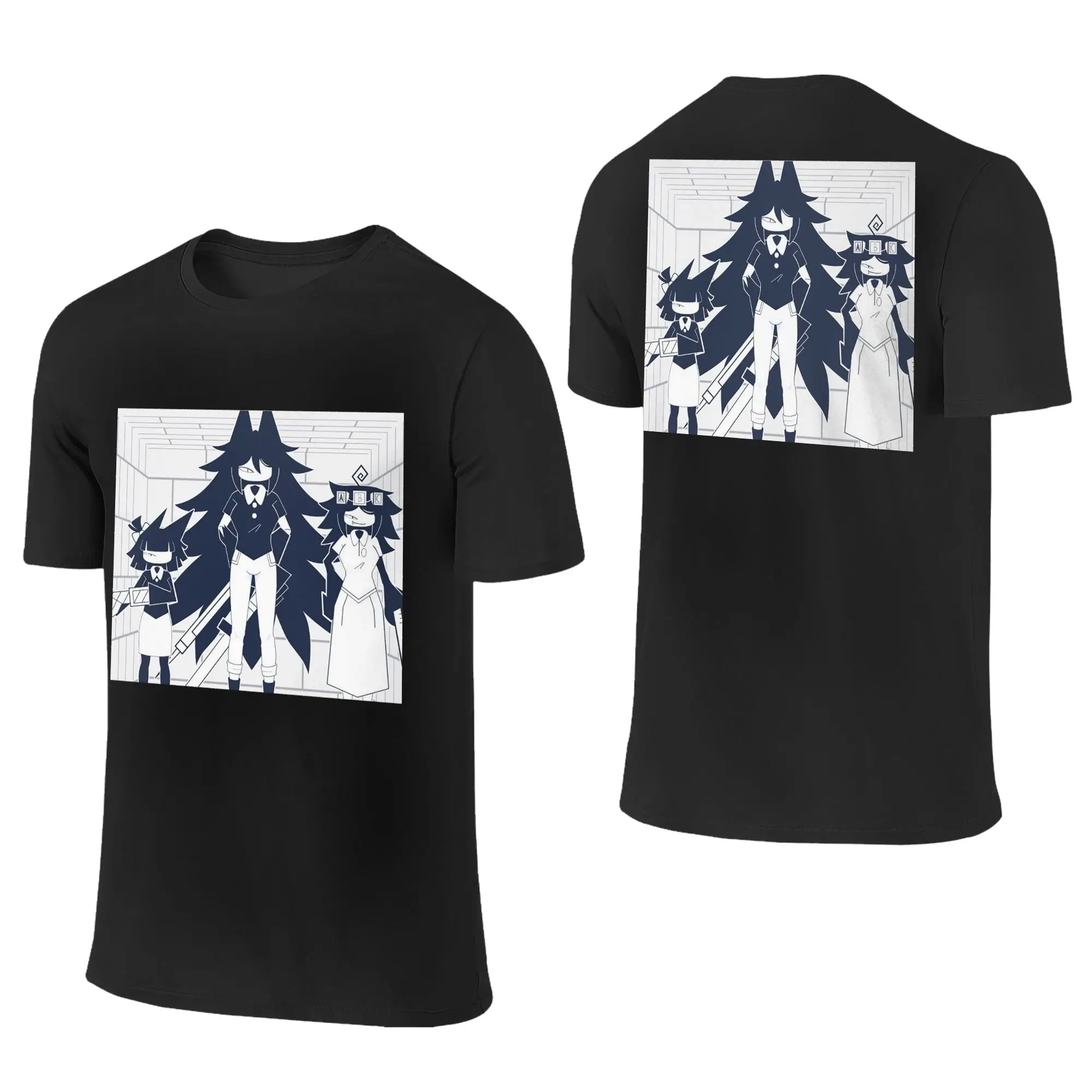 100% Cotton FPE Miss Circle Doodle Cartoon Game T-Shirt Men's Double Sided T Shirt Men O-Neck Summer Shirts Tops Oversized