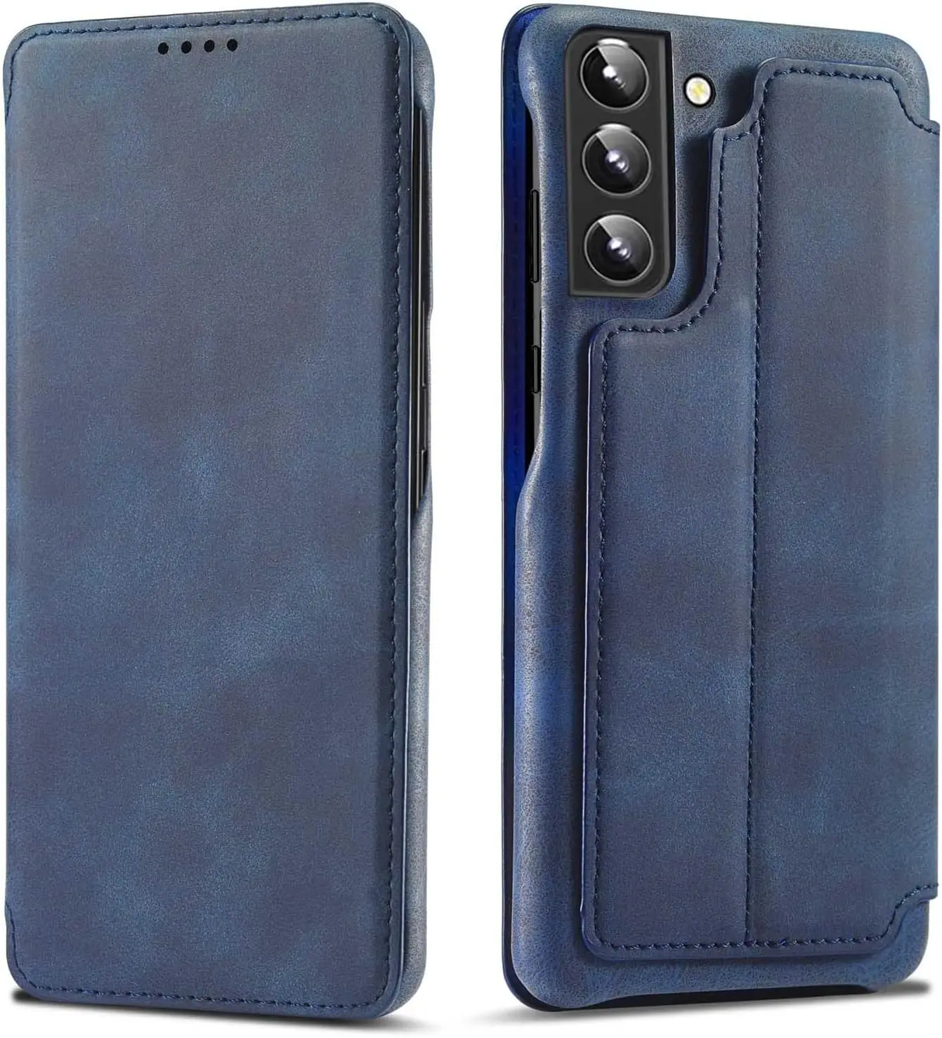 Case for Samsung Galaxy S22 Series, Vintage Slim Magnetic Closure PU Leather Case, with Stand Function Credit Card Slot Holder