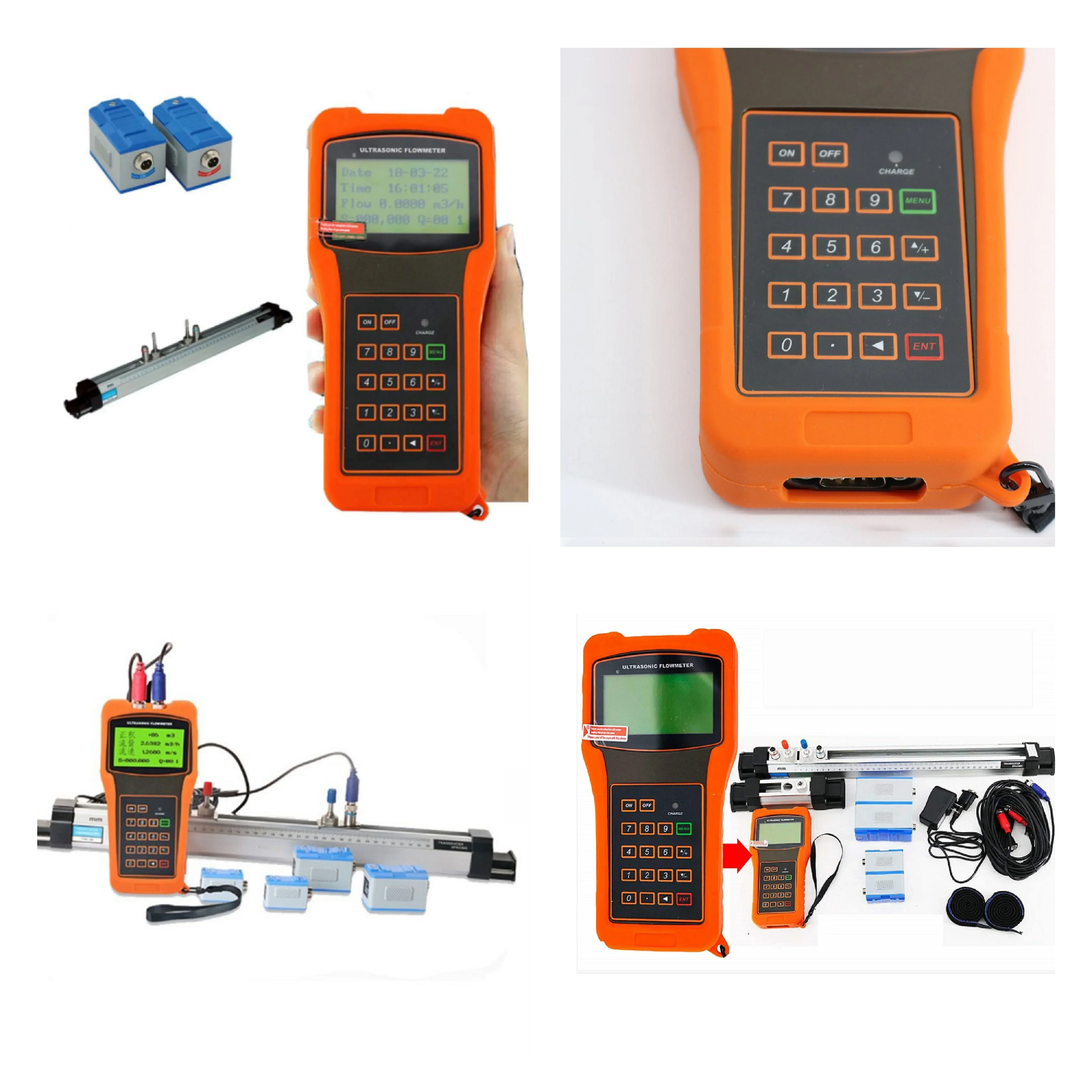 Original Portable Handheld Data Logger Clamp On Ultrasonic Flow Meter for Water