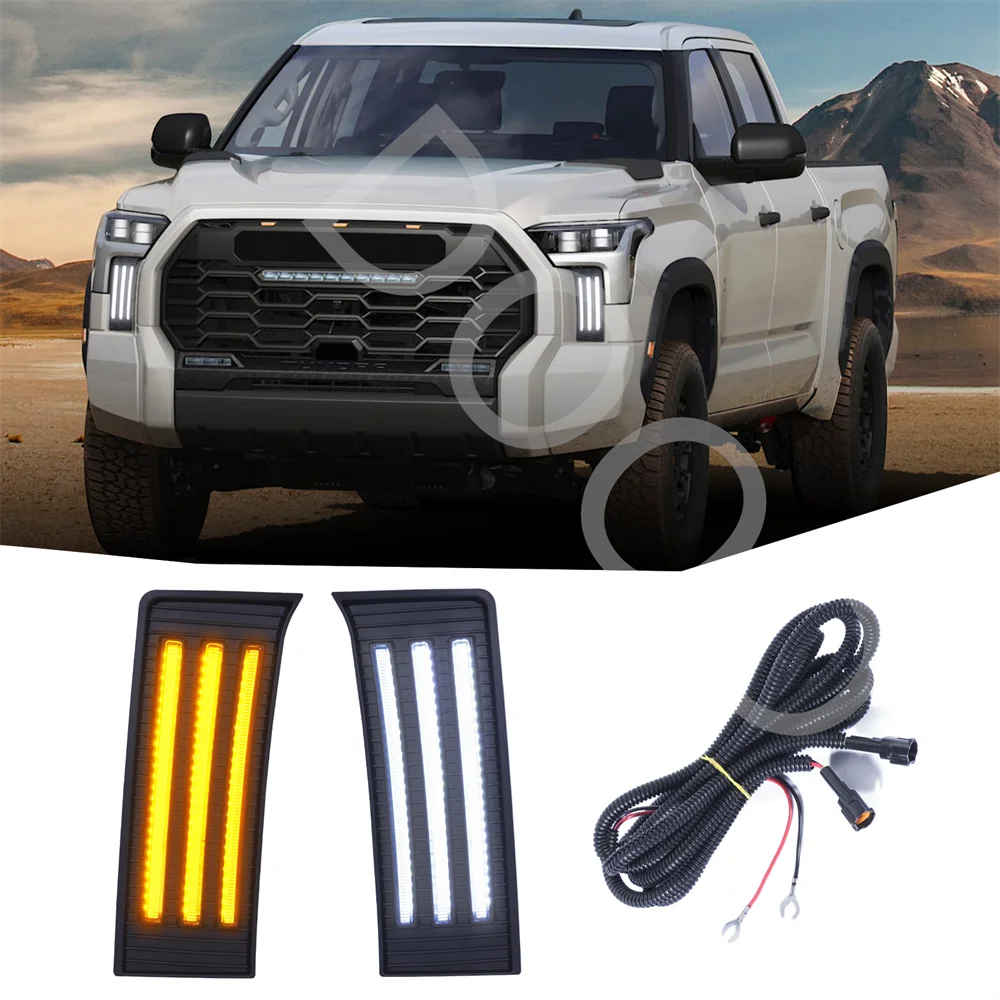

Автомобильные светодиодные фары, противотуманные фары для Toyota Tundra 2023 2024 2025, светодиодные противотуманные фары, дневные огни Drl, автомобильные аксессуары