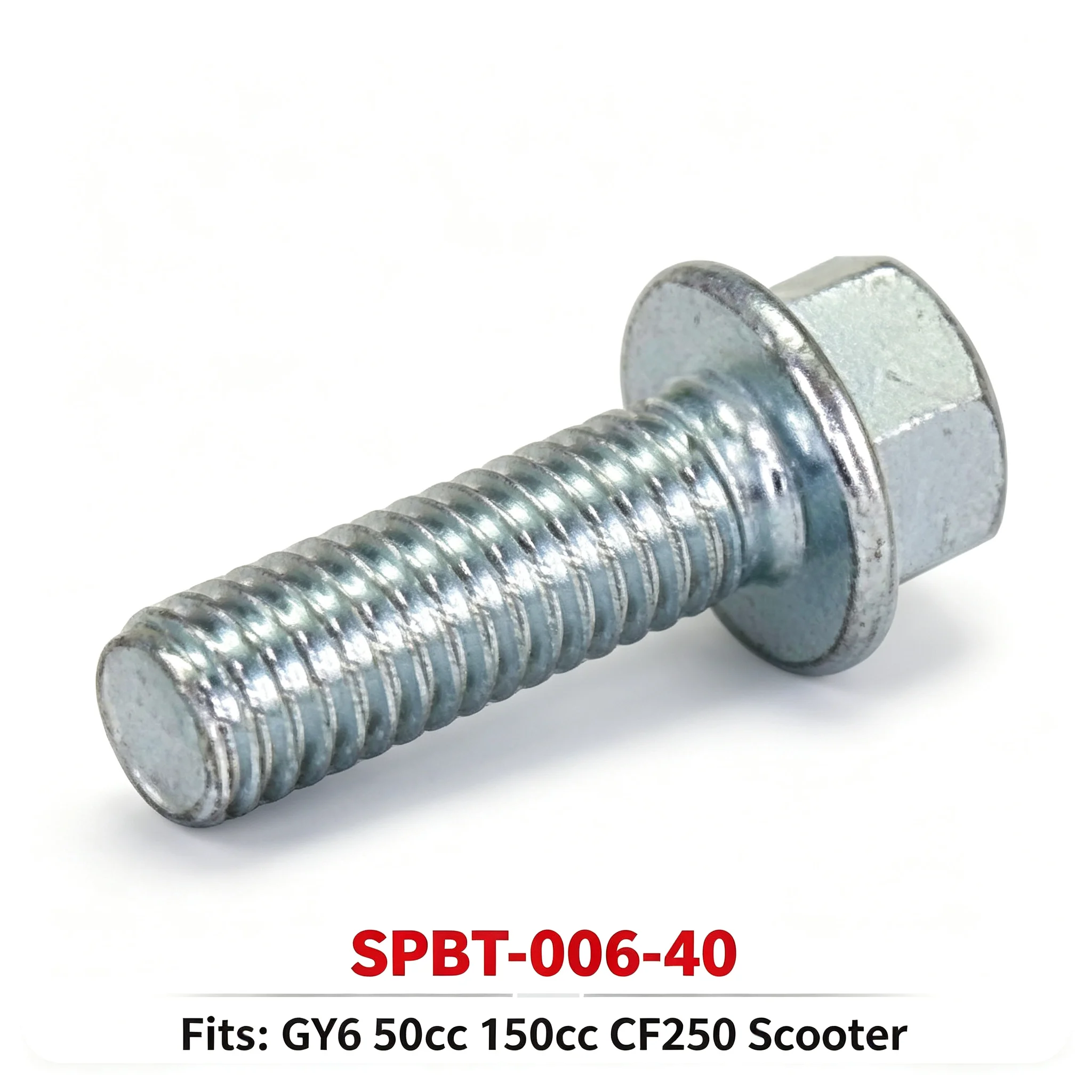 For GY6 CF250 M6 Flange Bolts 40mm SPBT-006-40 20pcs Set Steel Zinc Plated for Scooter ATV Body Panel Hardware