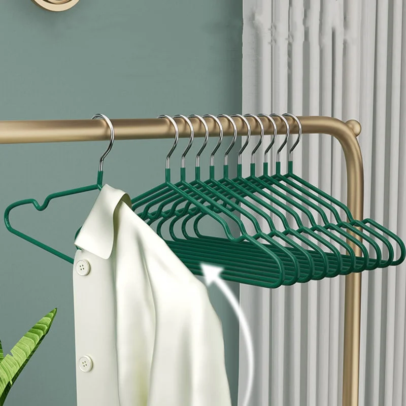 10pcs Non Slip Hangers, Durable Duty Hangers, No Shoulder Bump Suit Hangers, Laundry Hangers,Space Saving Adult Clothes Hangers