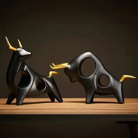 Ox Cattle Sculpture for Home Decor Ermakova