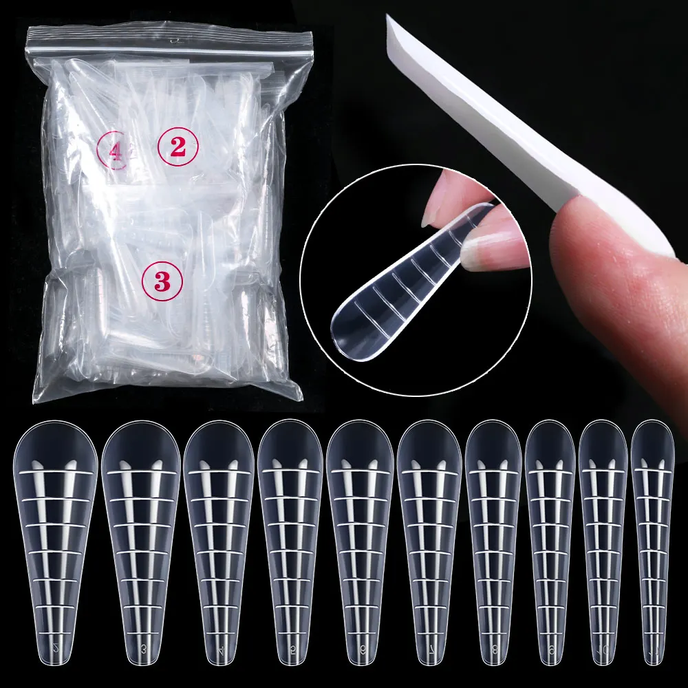 500pcs/bag Acrylic False Nails Art Dual Form French Tips Poly Gel Extension Mode Acrylic Manicure Accessories