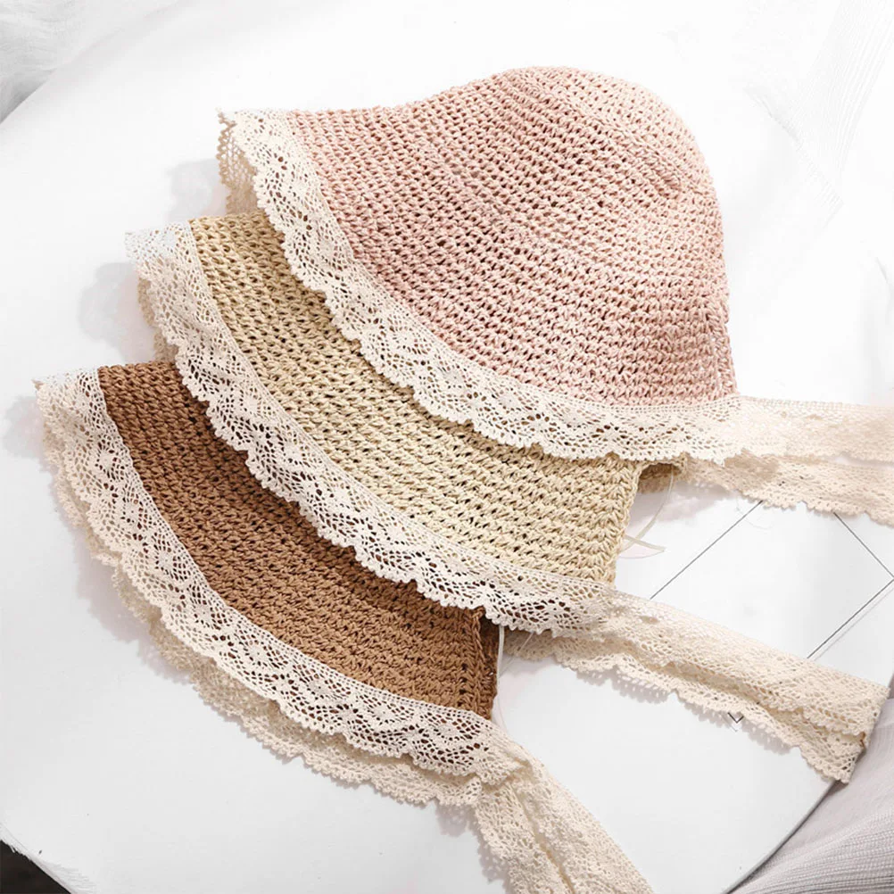 

Straw Sun Hat Wide Brim Lightweight Breathable Women Summer Hats Outdoor Protection Straw Cap Vacation Daily Wear