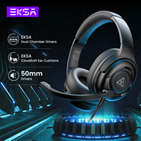 EKSA E4 Wired Headset Gamer 3.5mm Stereo Gaming Headphones for PC/PS4/PS5/Xbox one with Microphone Superlight Over-ear Earphones