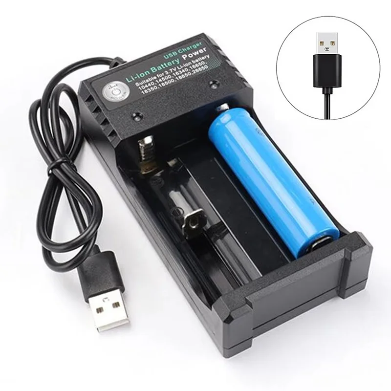USB 18650 Charger For 26650 18650 16340 14500 10440 Lithium Cells USB Independent Charger Dock With LED Indicator Dock Station