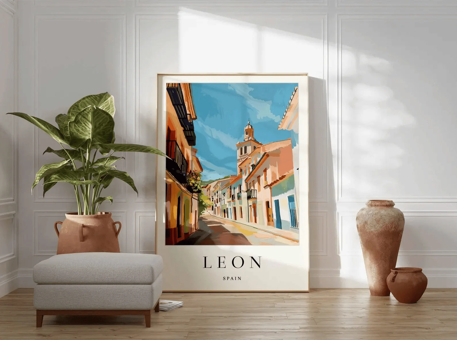Leon Poster Spain Travel Print Castile and Leon Wall Art Spanish City Decor Leon Cathedral Poster, Spain Travel Gift, Europe