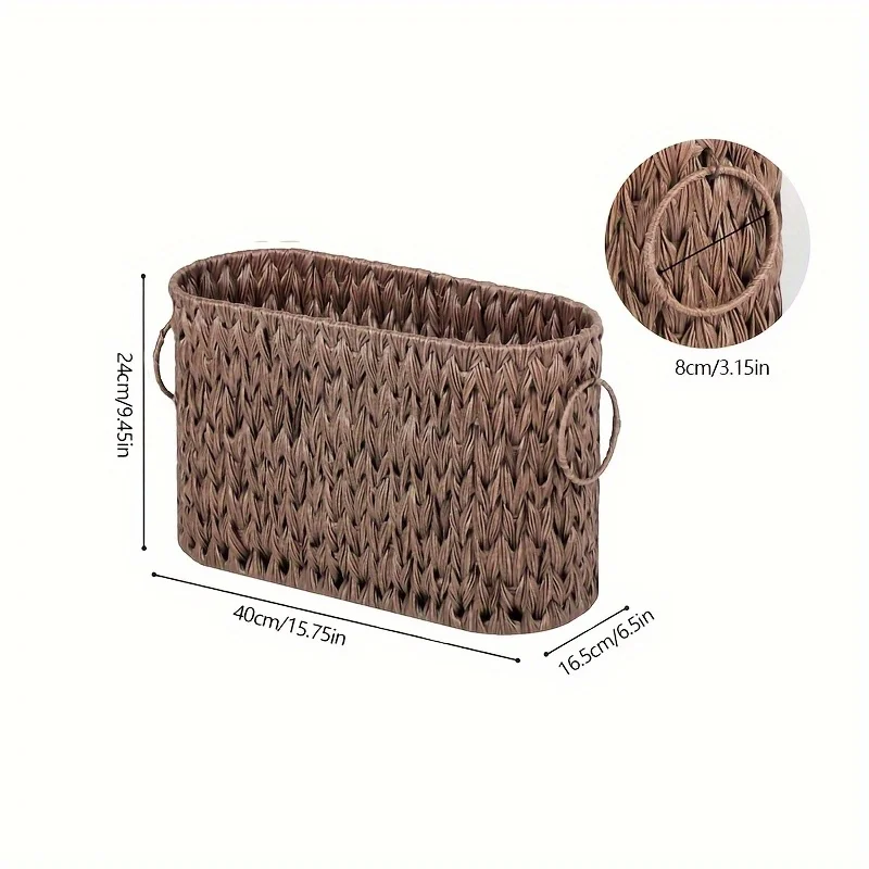لا يتطلب تجميع سلة ورق التواليت الخوص المقاومة للماء، حامل الروطان المتين لورق المرحاض والحاويات، ديكور الحمام