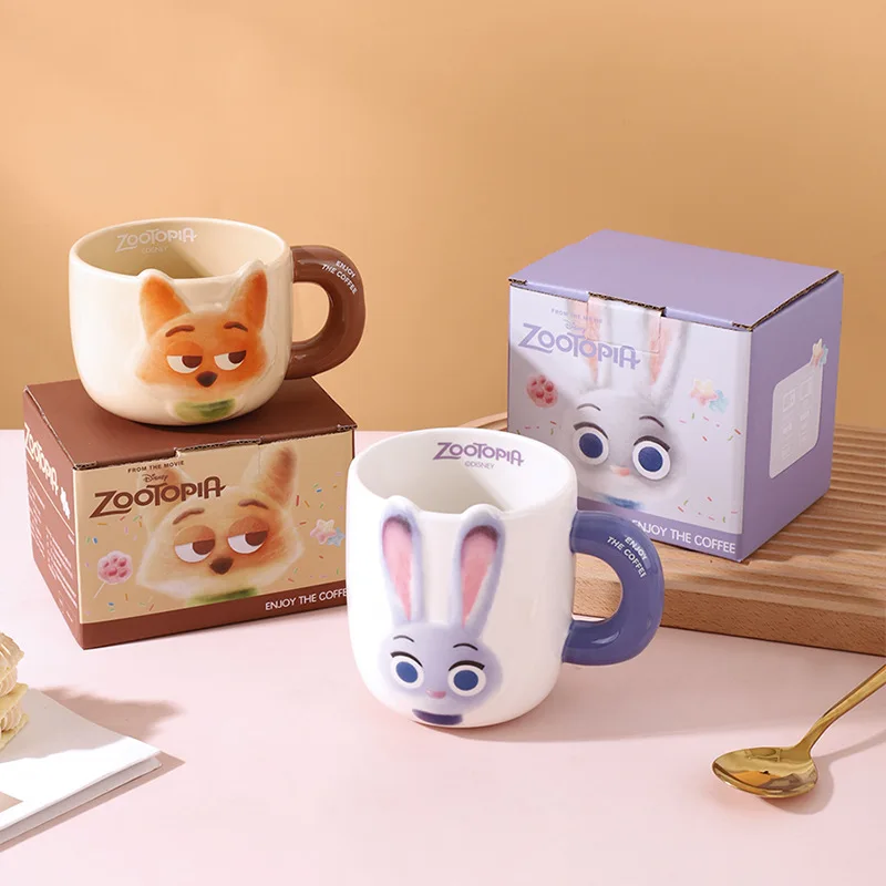 ديزني زوتوبيا مارك كوب سيراميك ، كرتون أنيمي شخصية كوب ماء ، زوجين كوب ماء ، هدية الذكور و الإناث