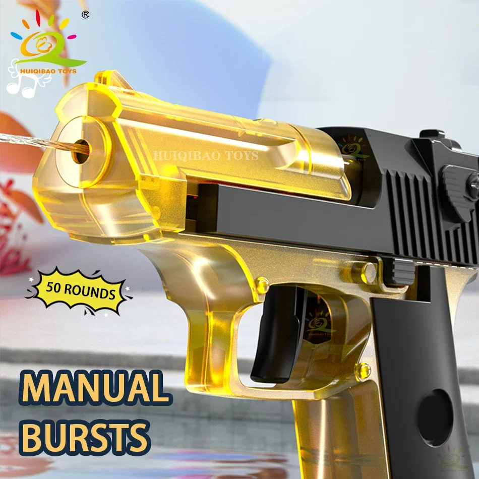 HUIQIBAO Manual Water Gun Fights Portable Desert Eagle M1911 M416 Pistol Shooting Game Outdoor Fantasy Toys for Children Gifts