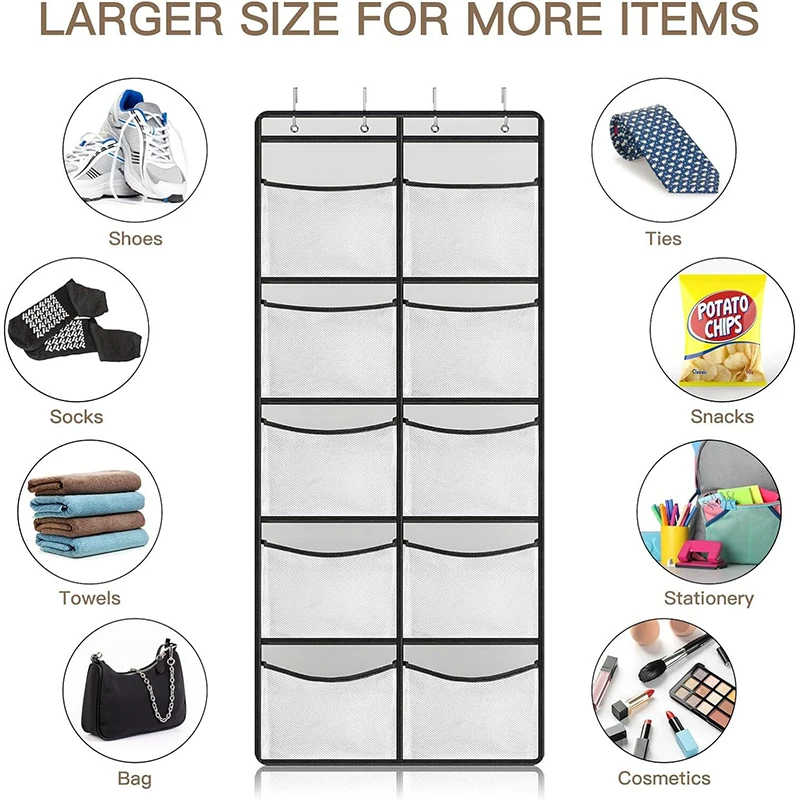 5/10 Grids Compartments Hanging Storage Bag Non Woven Closet Organiser Hanging Bag Towel Toiletries Door Closet Storage Bag