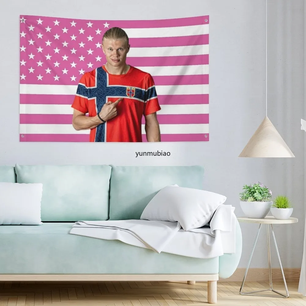 1pc Haaland Flag Wall Hanging Decoration Garage Flags Custom Flag on The Wall Room Decorations Barber Shop