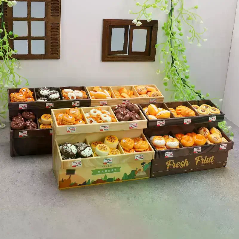 37 szt. Miniaturowy regał na desery do domku dla lalek, mini zabawki spożywcze, szafka na pieczywo, ręcznie robiony model do dekoracji domku dla lalek, zabawka do udawania dla dzieci