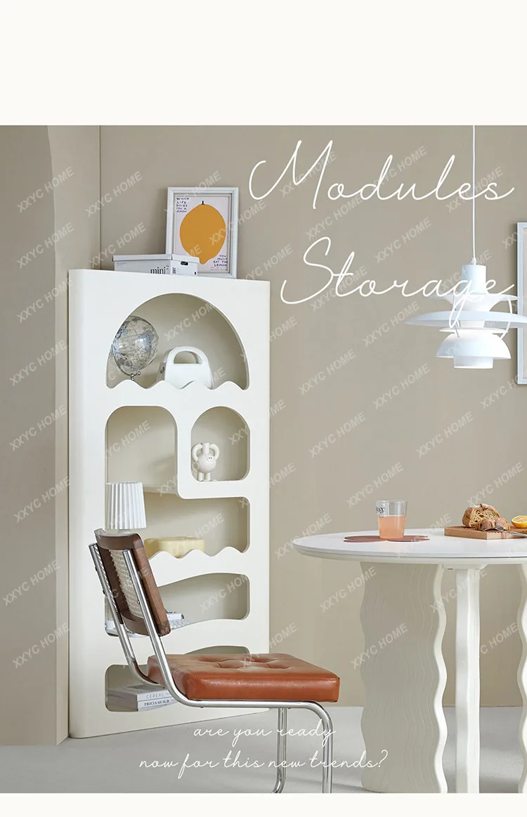 

X35 Cream Wind Storage Locker Modern Simple Corner Shelf Creative Living Room Cave Decoration Cabinet