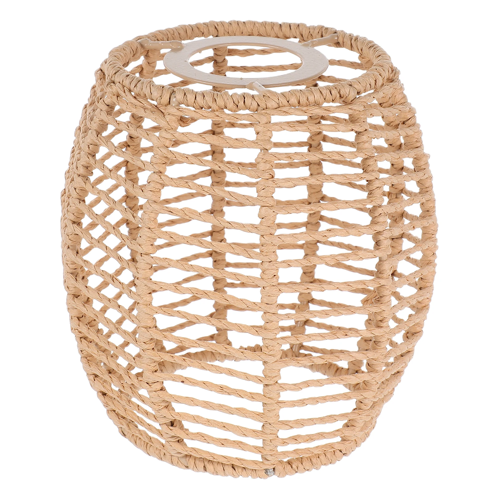 

Vintage Woven Lamp Shade Replacement For E27 Bulb Base Hand-Knitted Paper Rope Soft Light Distributing Durable Resists