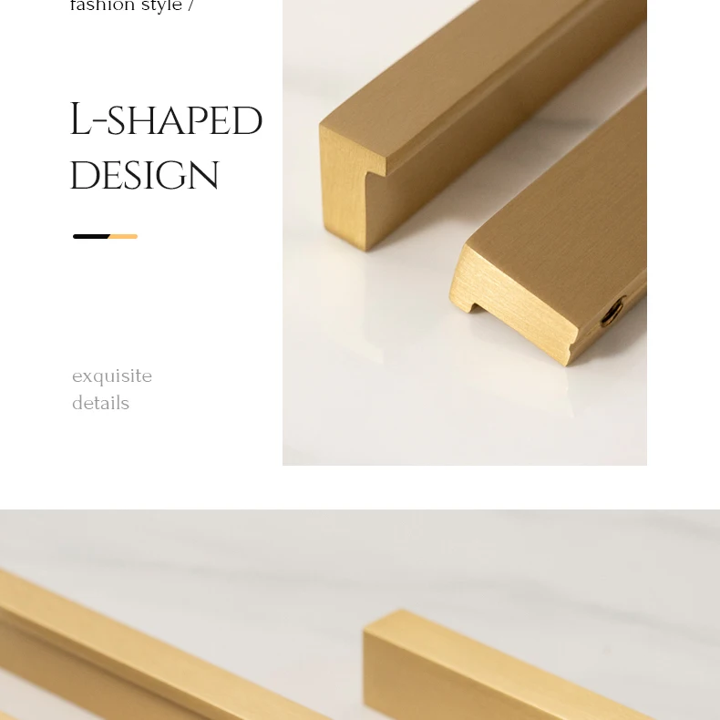 Long brushed brass furniture handle — supplier illustration 18