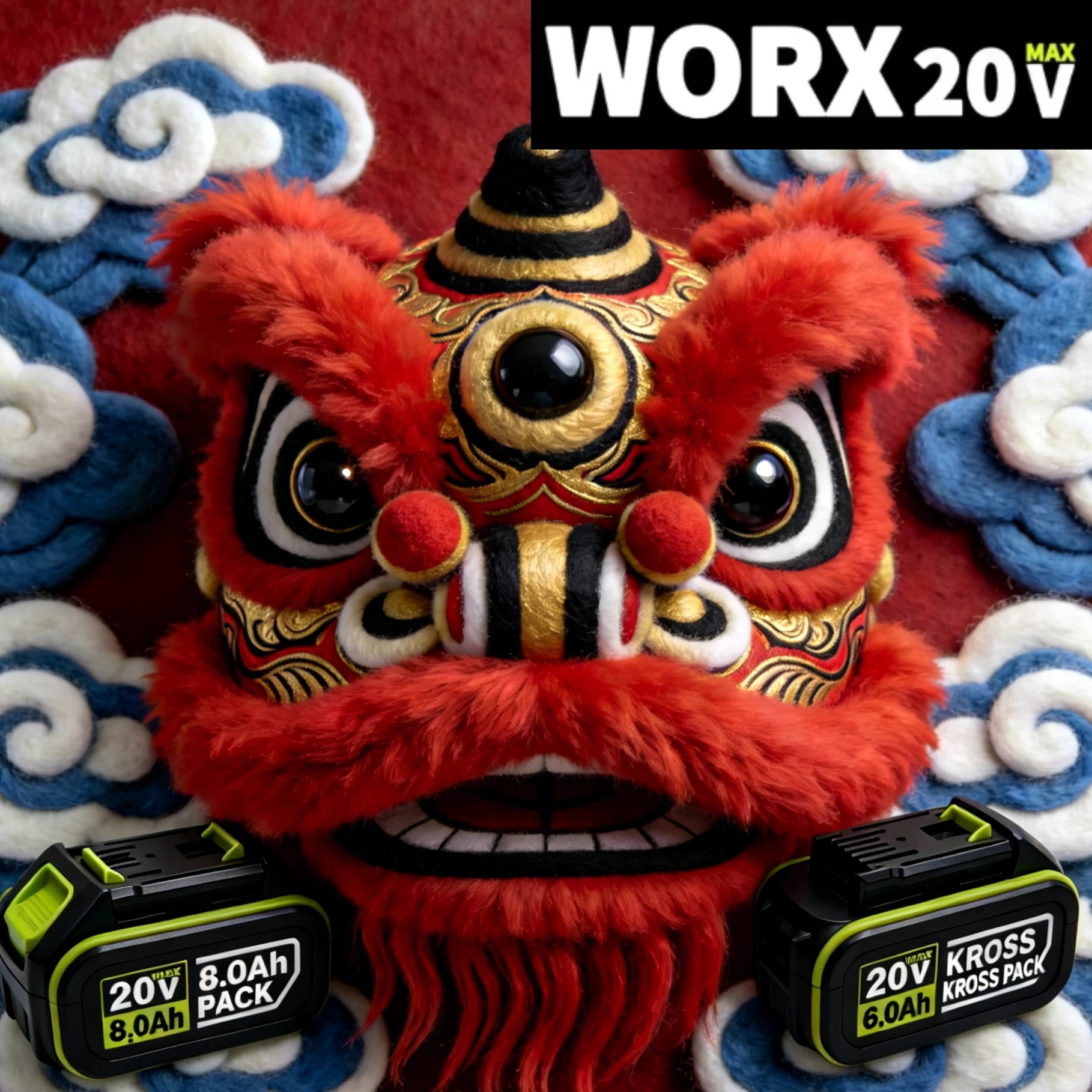 

Compatible with Full WORX 20V Tools, 6Ah & 8Ah High Capacity Battery, Safe & Stable Working Performance