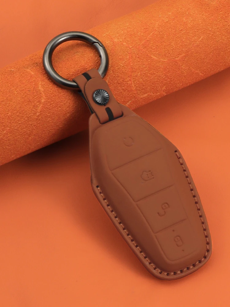 Suitable for BYD 2022 2023 2024 Pro Song Plus Yuan DMI Key Set Leather Max Dolphin Han Tang Qin Han EV Protective Shell Buckle