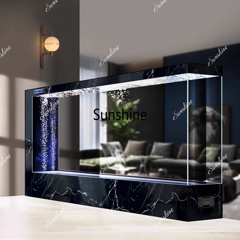Large floor-to-ceiling fish tank, living room partition glass household ecological aquarium