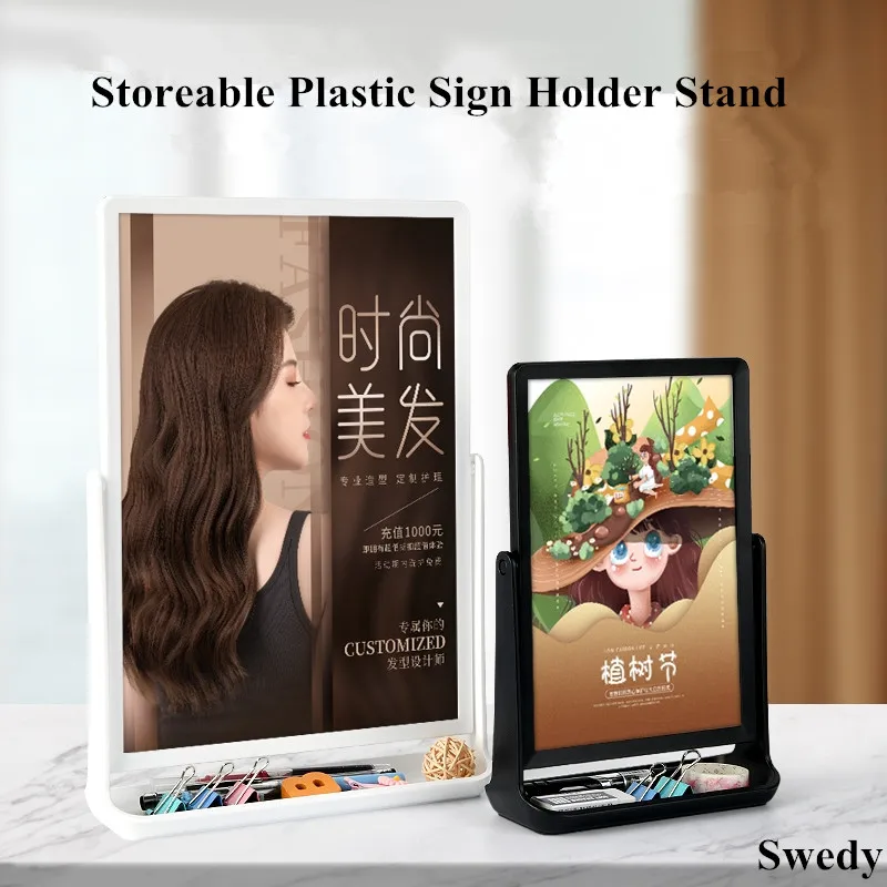 A4 210X297Mm Dubbelzijdig 8.5X11 Inch Acryl Bord Houder Displaystandaard Met Opslag Plastic Menu Prijshouder Ad Poster Frame