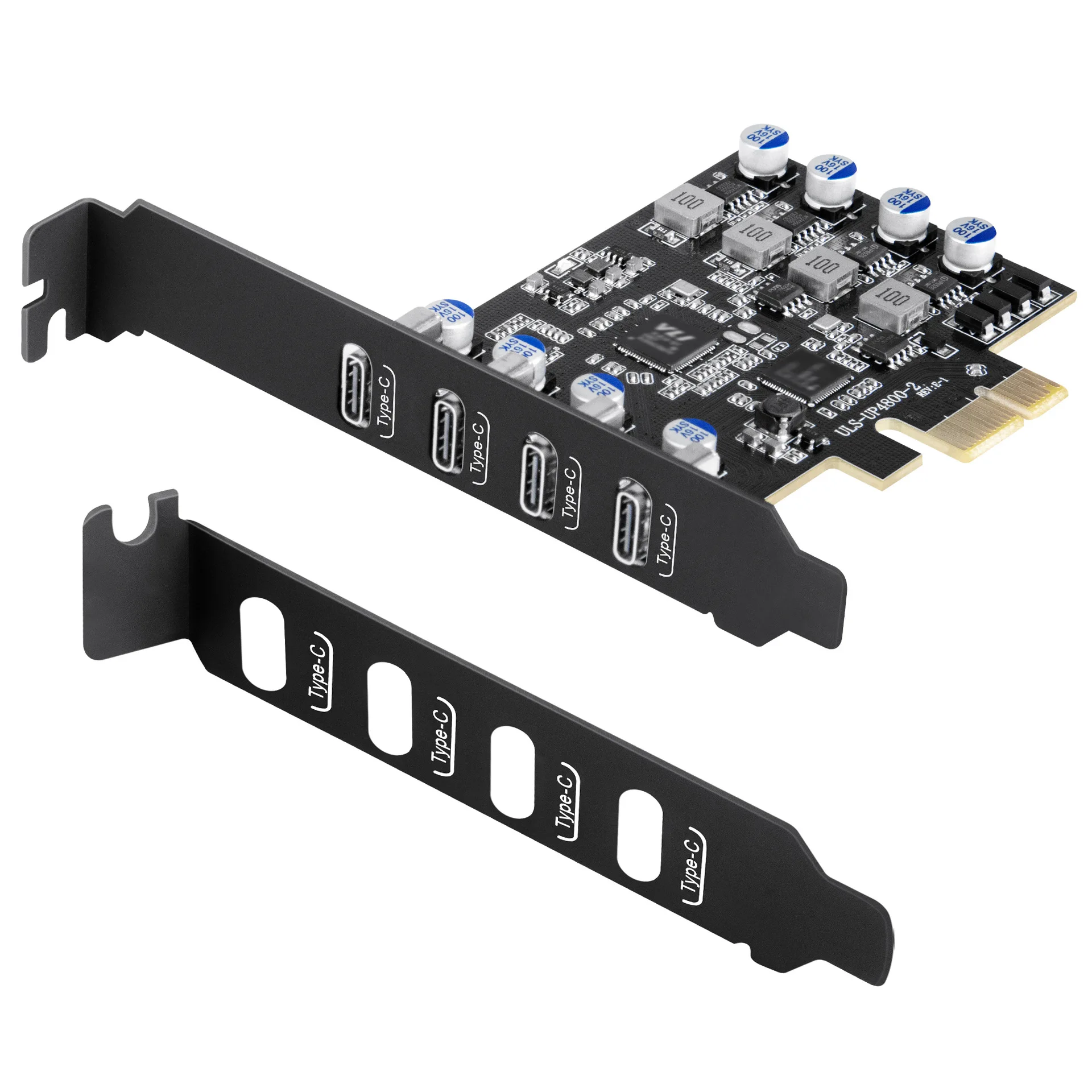 PCI-E x1 To USB 3.0 Expansion Card 4 Ports Type-C Adapter 5Gbps High Speed