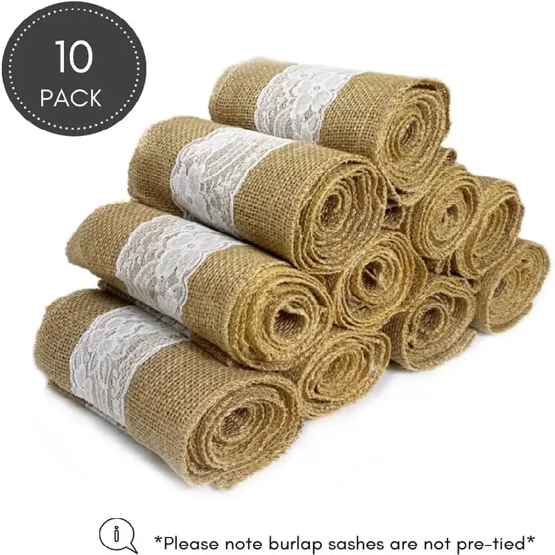 Burlap Sashes with Lace 7