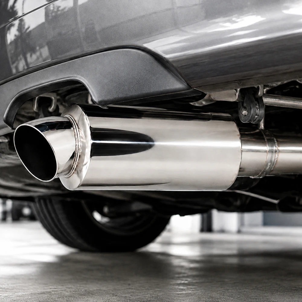 EPLUS Universal Auto Edelstahl Auspuff-Endrohr Auto Auspuff-Resonator Einlass 51/63/76mm – Detail 2