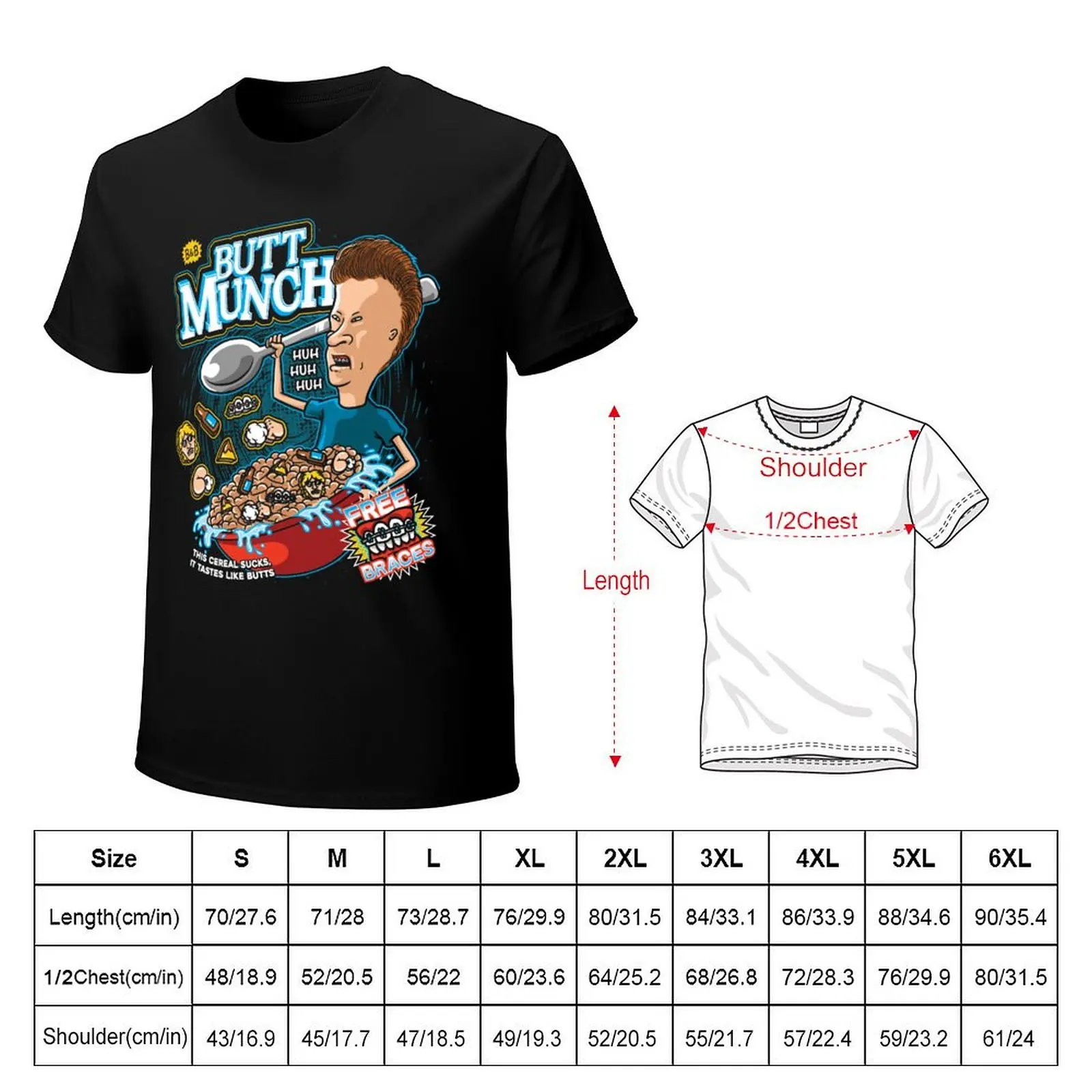 Butt Munch T-Shirt Minimalist Plain Crew Neck T-Shirt