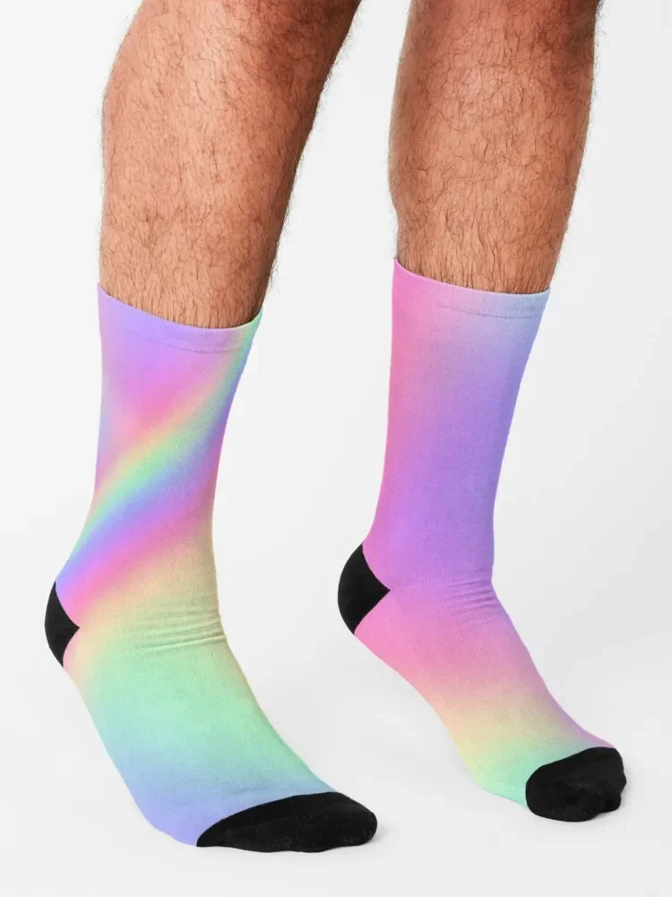 Calcetines de compresión con estampado holográfico de perlas pastel para hombre y mujer, medias profesionales para correr