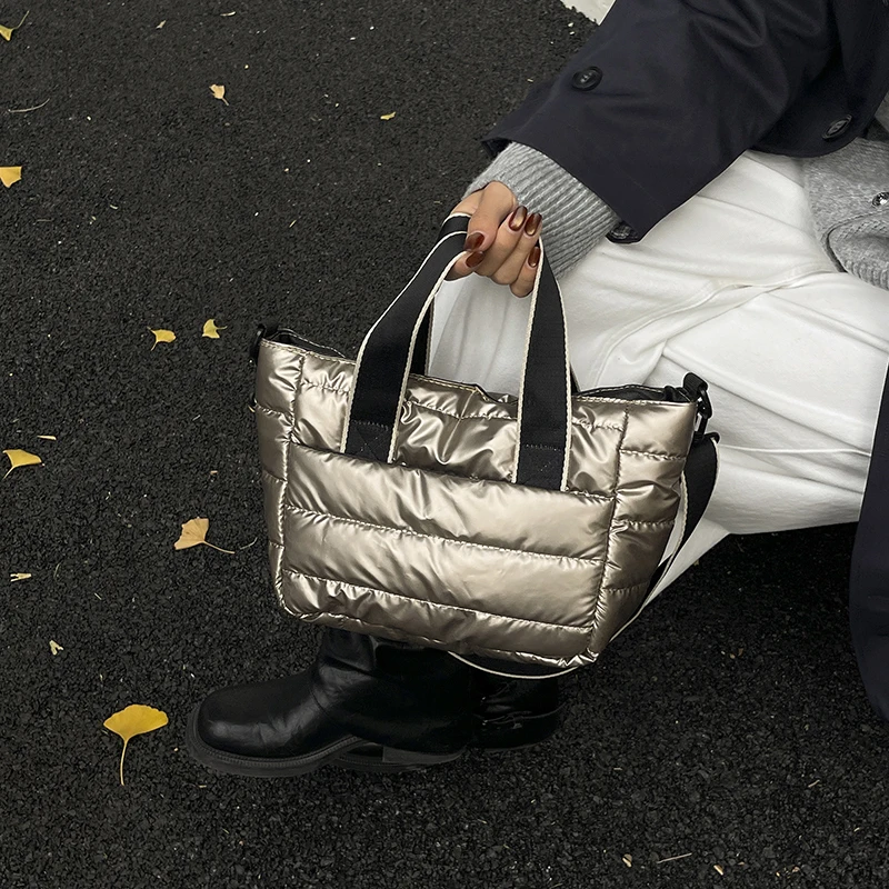 2025 Winter New Fashion Cotton Tote Bag Daily Versatile Large Capacity Crossbody Bag Stylish Shoulder Handbag 8326ZSH