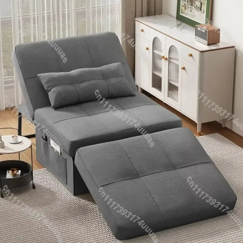 4 in 1 Convertible Sleeper Chair Bed Assembly Free Sofa with Adjustable Backrest and Pillow Multi Function Folding Guest Bed