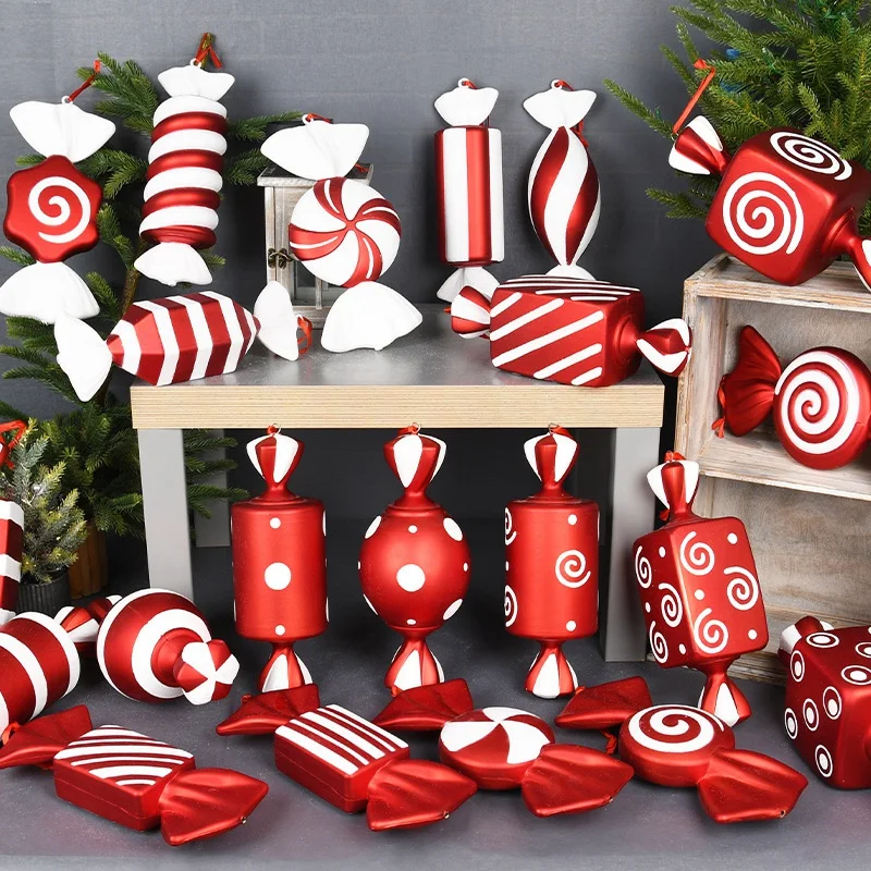 3 PCS Christmas Decorate Big Candy Cane Home Christmas Party Favor New Year Gift