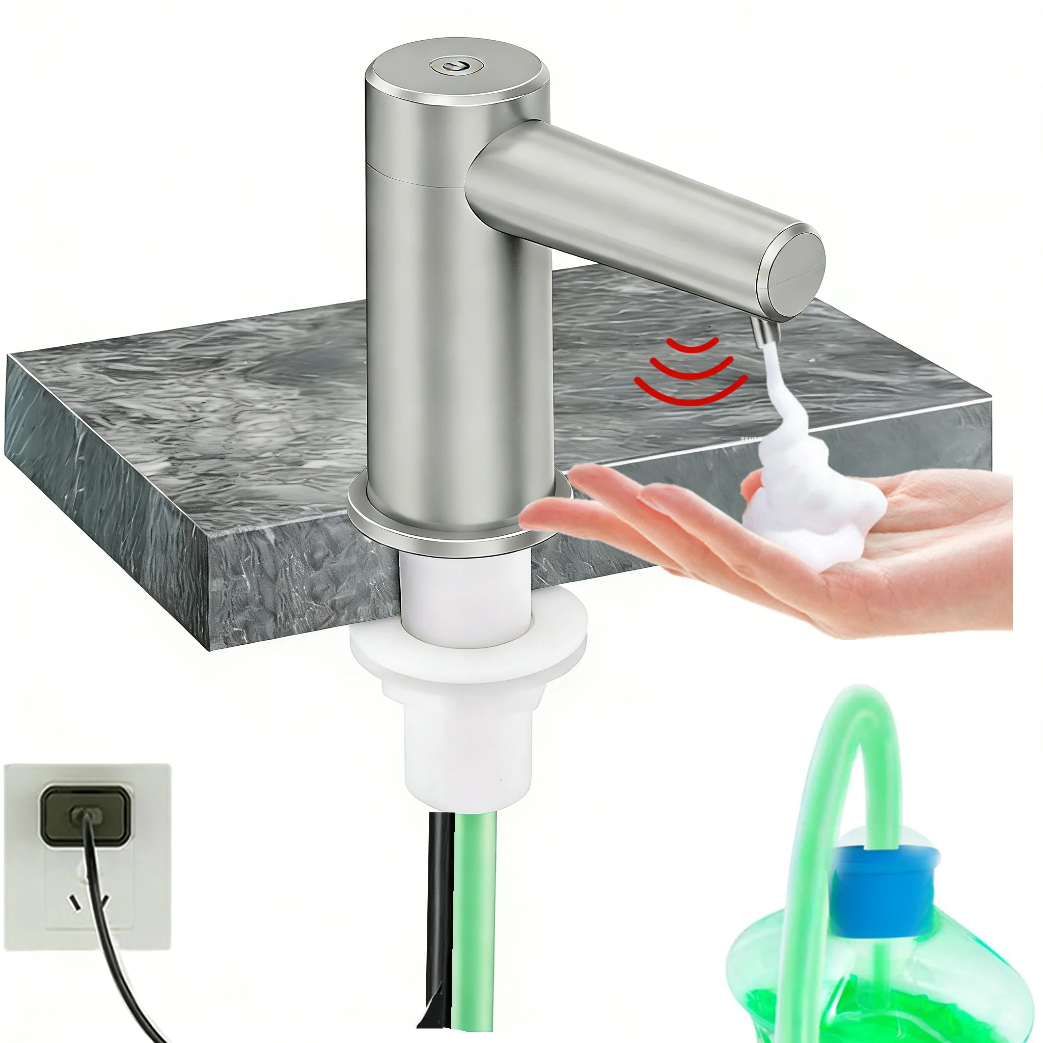 touchless-automatic-dish-soap-dispenser-electric-bathroom-kitchen-sink-pump-with-2-gear-100cm-extension-tubeliquid-foam-modes