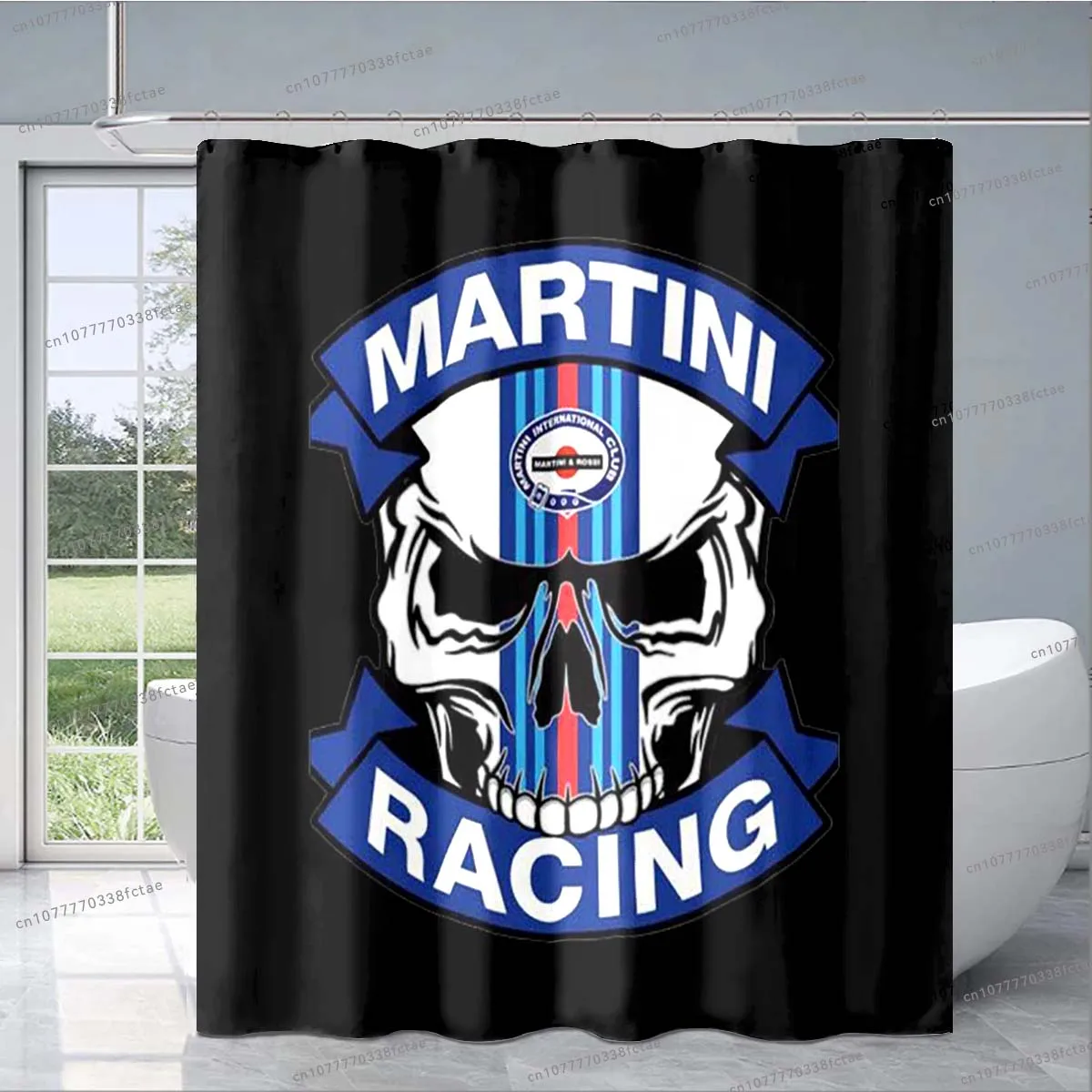 

Занавеска для душа Martini Racing с логотипом, занавеска для душа с рисунком черепа, занавеска для ванной комнаты для взрослых, занавеска для душа, подарок на день рождения