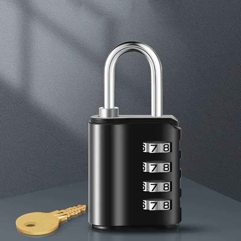 2Pcs  Zinc Alloy 4 Digit Combination Lock with Key Dual Channel Management School Gym Locker Shed