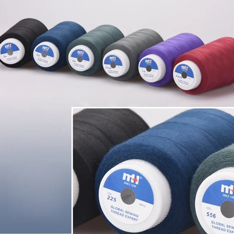 402 خيط خياطة 2100 ياردة كل بكرة بلون أبيض وأسود خيط خياطة للآلة وأدوات خياطة البوليستر المنزلية #4