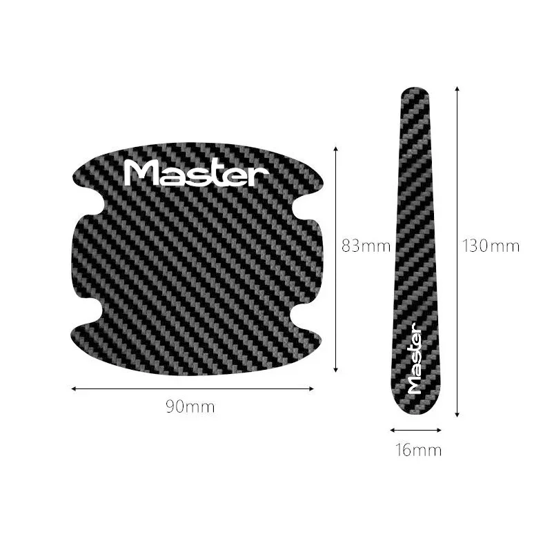 Car Door Handle Protective Sticker Anti-Scratch Resistant Cover Film for Renault Master Logo Carbon Fiber Handle Bowl Strips