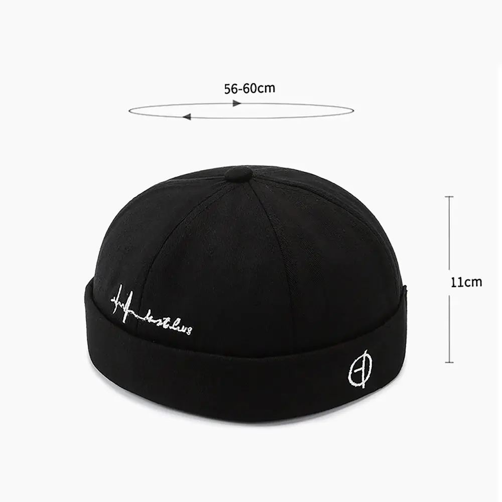 Letter Printing Cotton Docker Cap 2023 New Solid Color Street Style Beanie Hats Wear All Seasons Brimless Hip Hop Hats Unisex