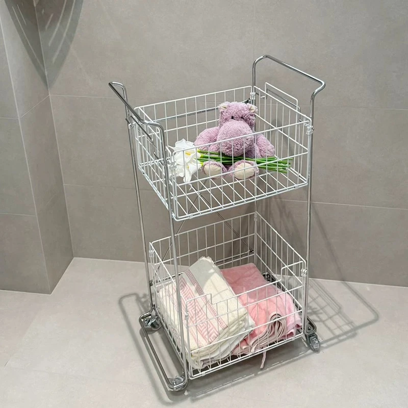 Room-specific Wash Laundry Baskets Metal Storage Cart Double Laundry Baskets Foldable Set Cesto De Roupa Suja Room Organizer