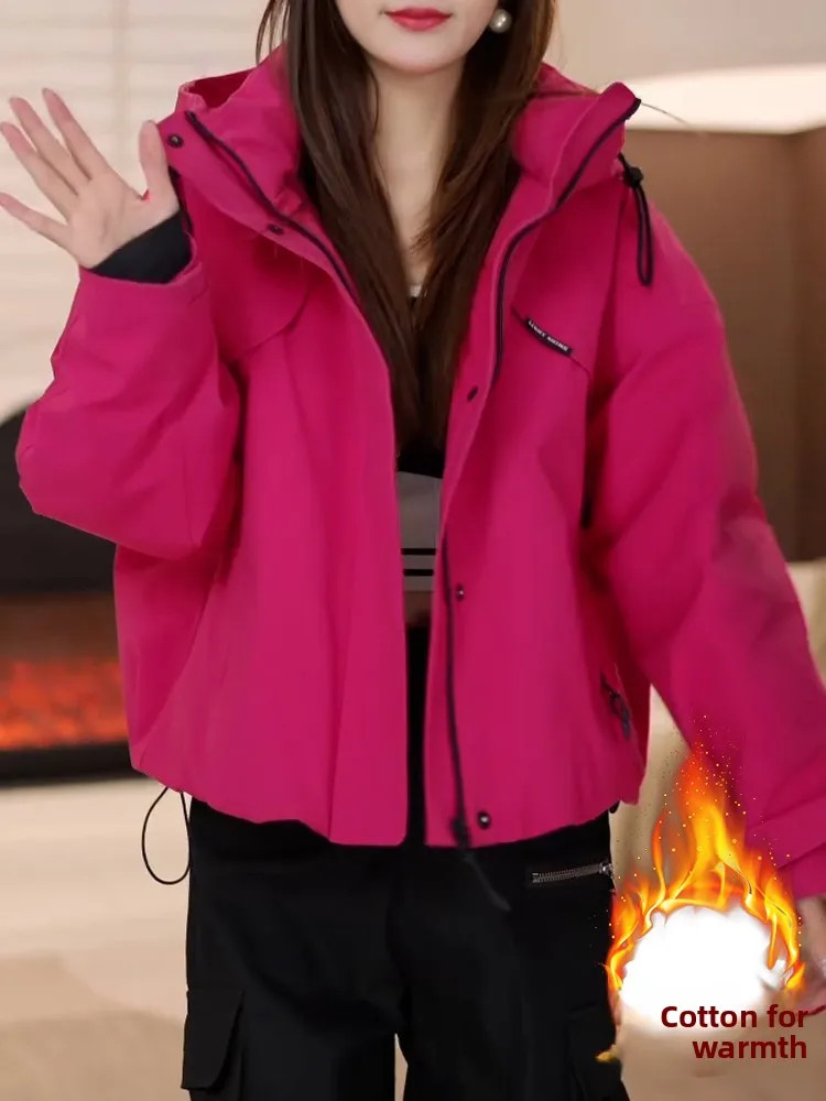 패셔너블한 여성용 재킷 지퍼 작업복 캐주얼 루즈핏 롱 슬리브 겨울용 따뜻한 코트