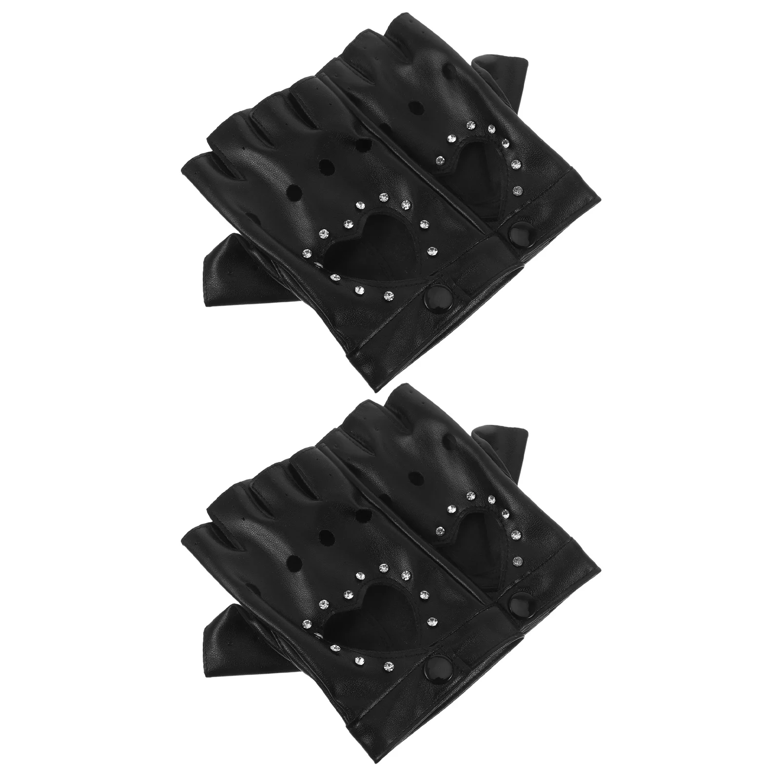 2Pairs الاطفال فاسق أصابع قفازات القلب انقطاع نصف اصبع القفازات ملابس رقص هالوين سباركلي الأطفال قفازات