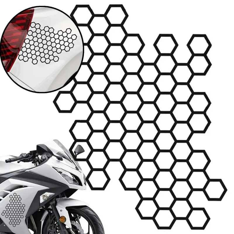 1pc Motorcycle Sticker Honeycomb Helmet Decals Car Refit Creative Body Decoration Decal Waterproof Bumper Stickers