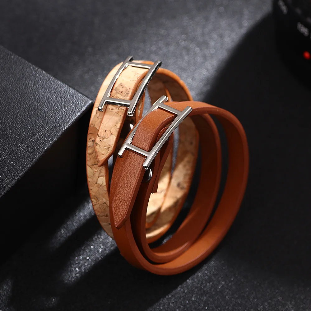 European and American Fashion Leather Bracelet for Women Personalized Simple Multi Layer Bracelet Birthday Party Jewelry Gift